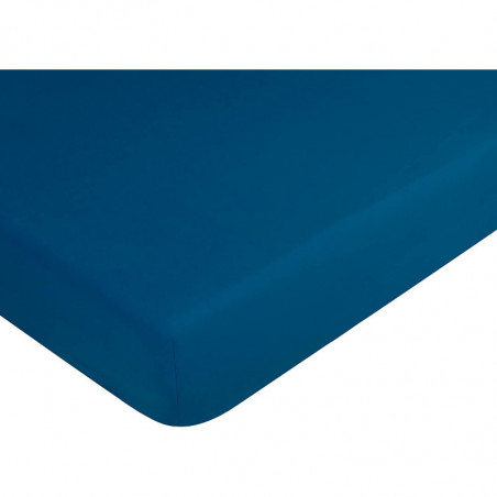 Drap housse en coton - Palace - 90 x 190 cm - Bleu marine