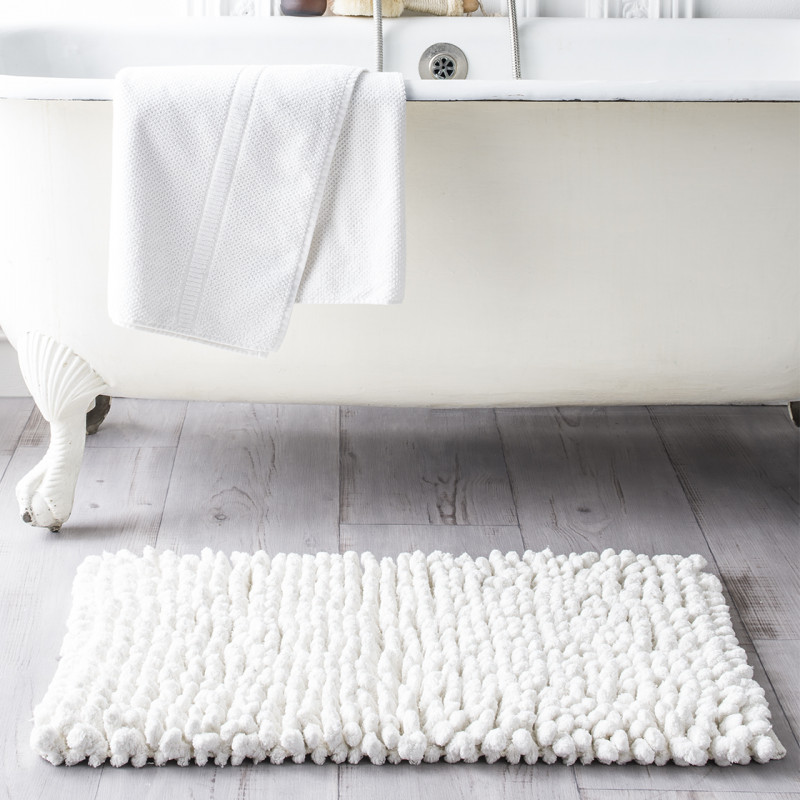 Tapis de bain en coton - Bubble - 50 x 80 cm - Blanc
