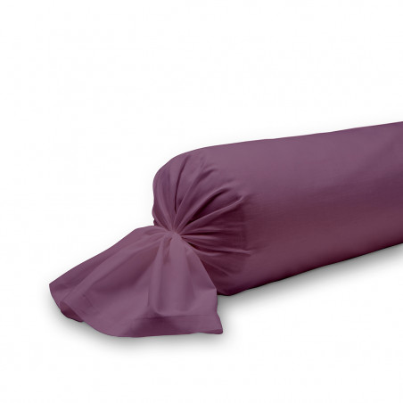 Taie de traversin uni en coton - 45 x 185 cm - Violet