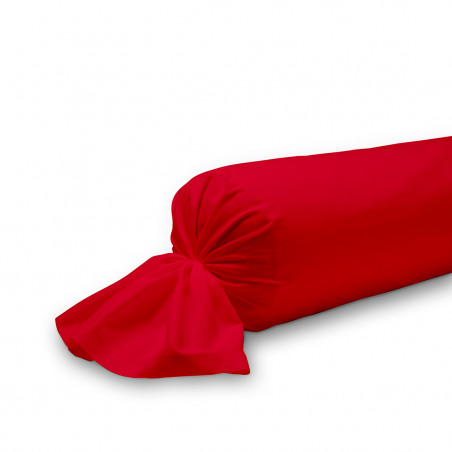 Taie de traversin uni en coton - 45 x 185 cm - Rouge