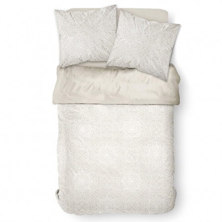 Parure de lit mosaïque en coton - Sunshine - 240 X 260 cm - Beige