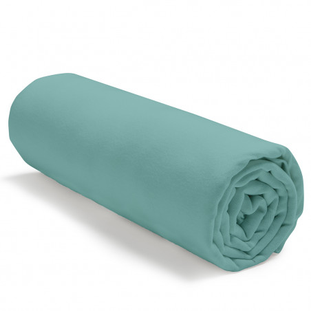 Drap housse en coton - Jersey - l 160 x L 200 cm - Vert