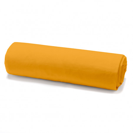 Drap housse en coton - l 140 x L 190 cm - Jaune