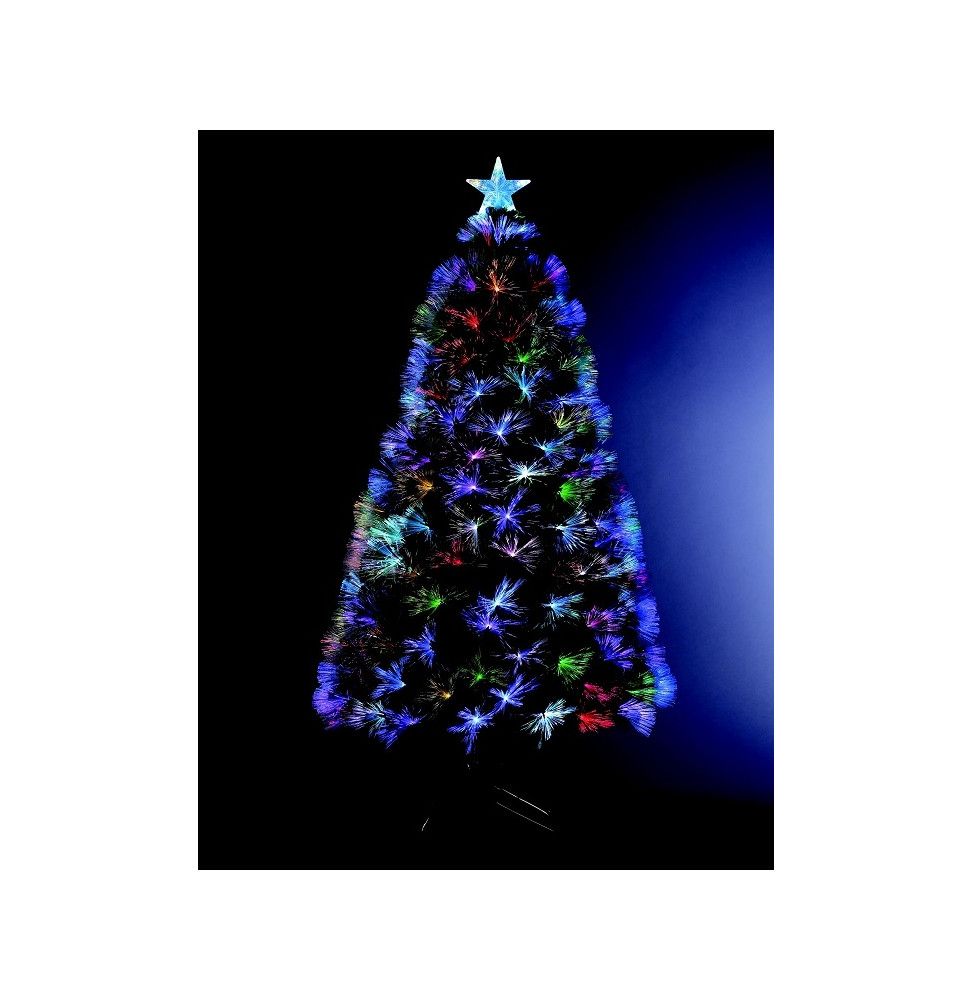 Sapin lumineux à fibres optiques et 88 ampoules LED - H 90 cm