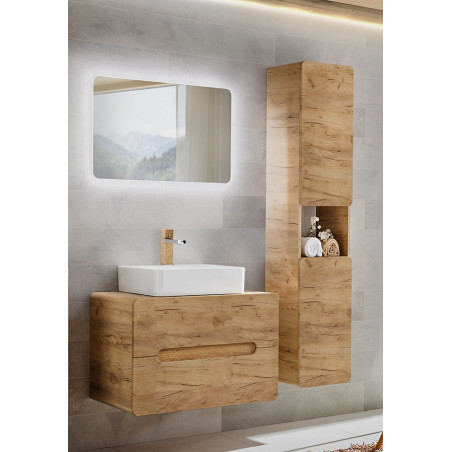 Ensemble meuble vasque à poser + Grande armoire - 80 cm - Aruba Craft
