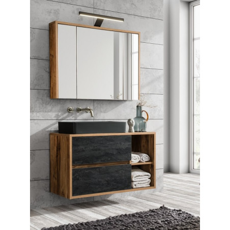 Ensemble meuble vasque + Armoire miroir + 100 cm - New York