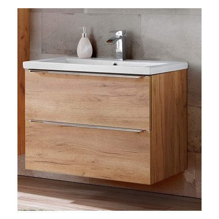 Ensemble meuble sous-vasque + vasque - 80 cm - Elise Oak