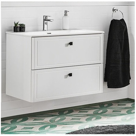 Ensemble meuble sous-vasque + vasque - 80 cm - Havana White