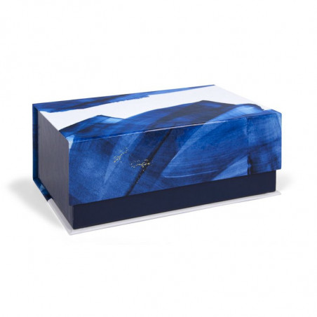 Boîte cadeau avec rabat aimanté - Indigo - 29,8 x 17,8 x 10,8 cm - Bleu