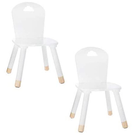 Lot de 2 chaises pour enfants - Nuage - 28 x 50 x 28 cm - Blanc