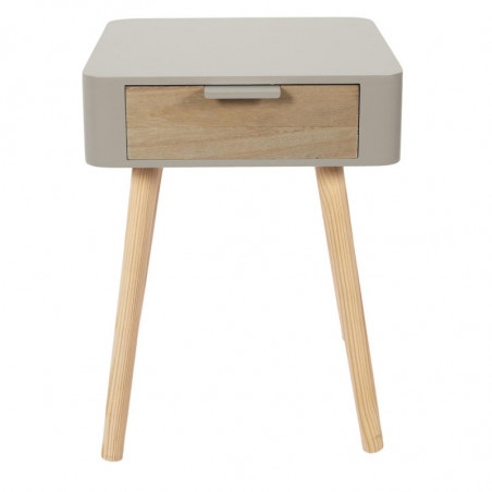 Table de chevet bicolore - 48 x 37 x 34.8 cm - Taupe