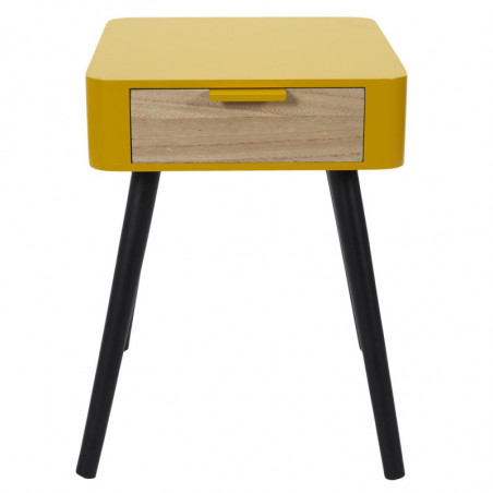 Table de chevet bicolore - 48 x 40 x 35 cm - Jaune