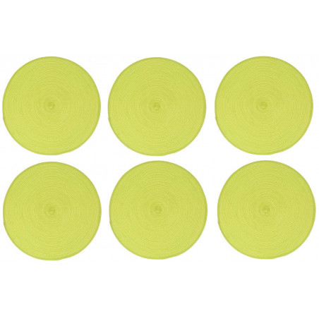 Lot de 6 sets de table ronds - D 38 cm - Vert