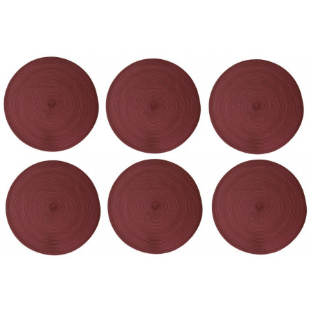 Lot de 6 sets de table ronds - D 38 cm - Bordeaux