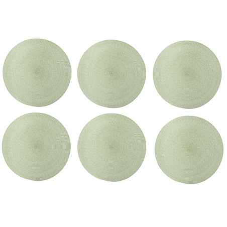 Lot de 6 sets de table ronds - D 38 cm - Vert