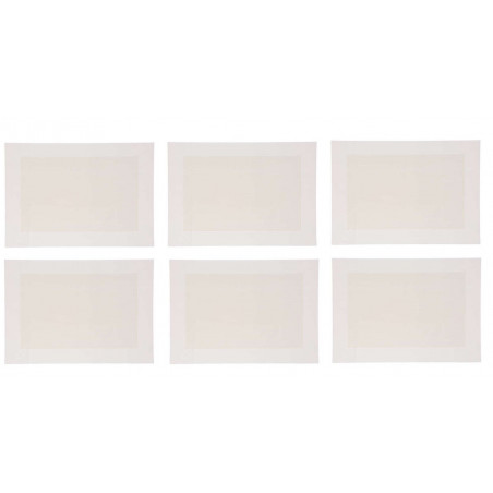 Lot de 6 sets de table - 50,5 x 35,5 cm - Texaline - Beige