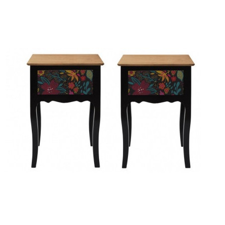 Lot de 2 tables de chevet - Olga - 57 x 30 x 40 cm - Noir