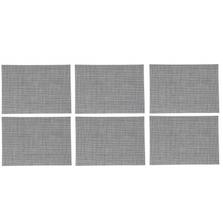 Lot de 6 sets de table - 50,5 x 35,5 cm - Gris clair