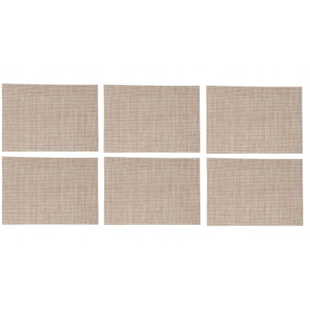 Lot de 6 sets de table - 50,5 x 35,5 cm - Nude