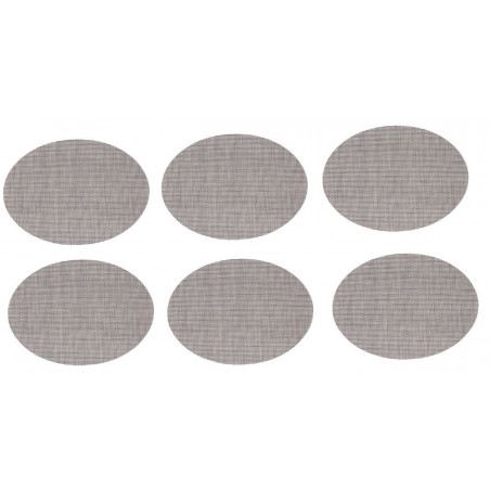 Lot de 6 sets de table - 48 x 35 cm - Texaline - Gris