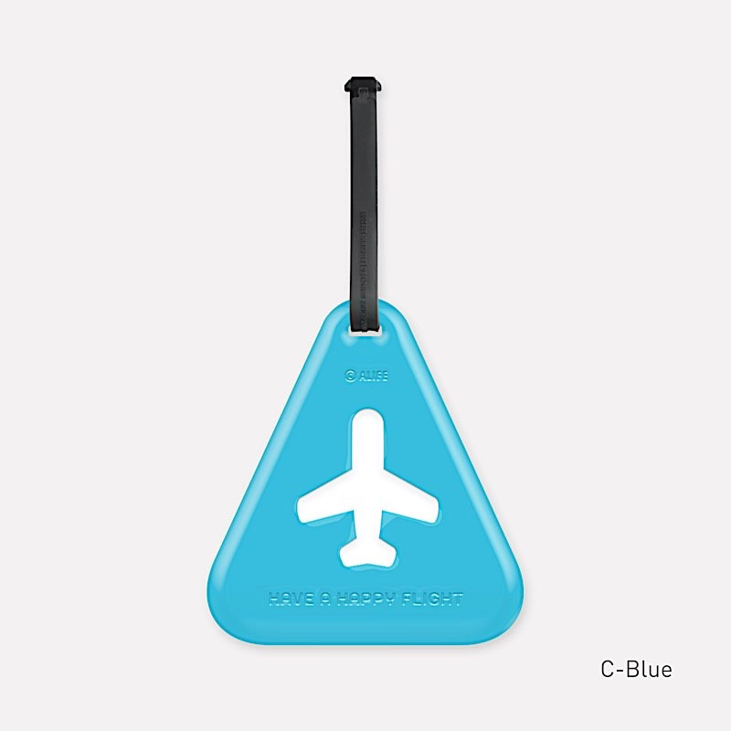 Alife - Étiquette pour bagage - triangle - 12 x 12 cm - bleu
