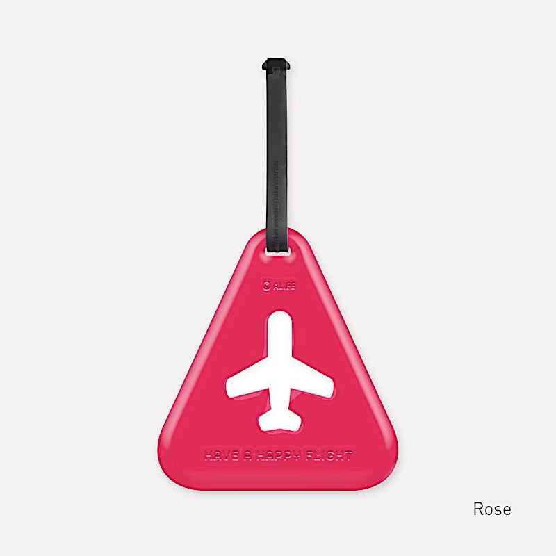 Étiquette pour bagage - Triangle - 12 x 12 cm - Rose