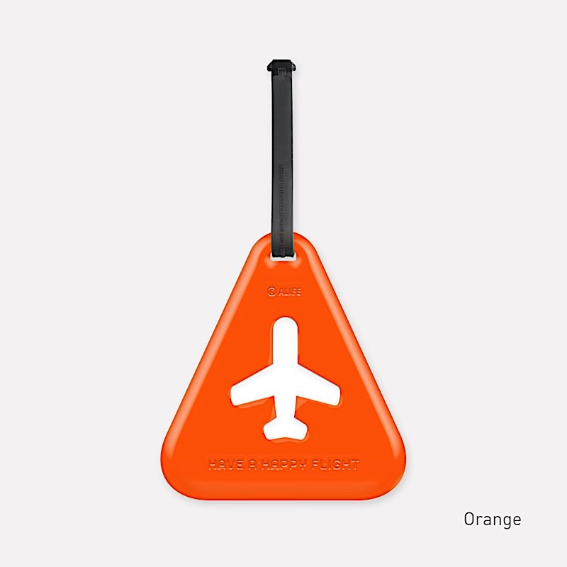 Étiquette pour bagage - Triangle - 12 x 12 cm - Orange