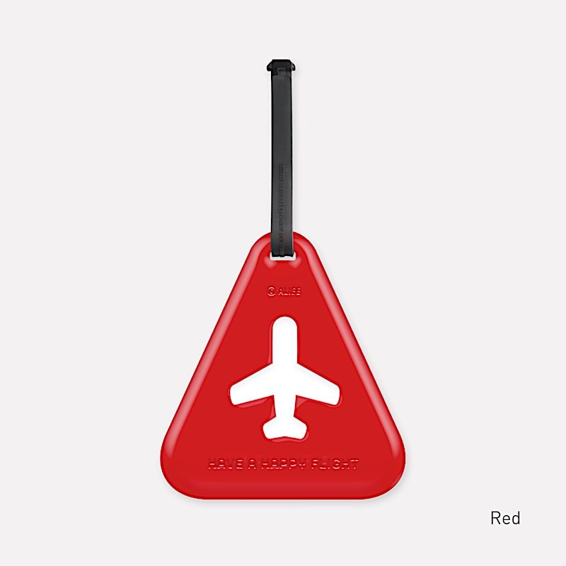 Étiquette pour bagage - Triangle - 12 x 12 cm - Rouge