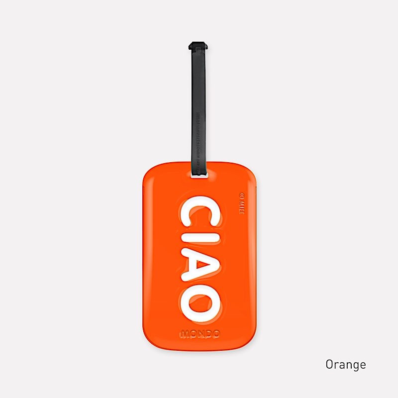 Étiquette pour bagage - Ciao - 12 x 12 cm - Orange