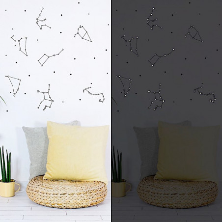 Sticker phosphorescent - 28 x 31 cm - Constellations