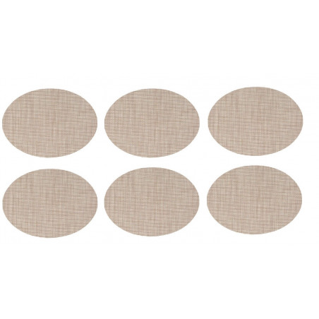 Lot de 6 sets de table - 48 x 35 cm - Texaline - Nude