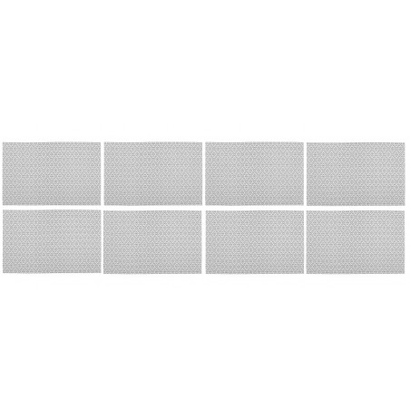 Lot de 8 sets de table géométriques - 45 x 30 cm - Blanc