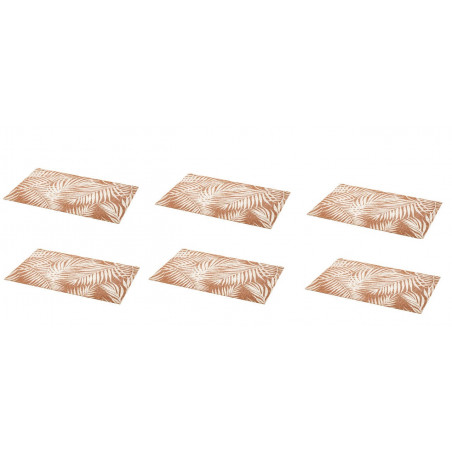 Lot de 6 sets de table palmiers - 45 x 30 cm - Blanc