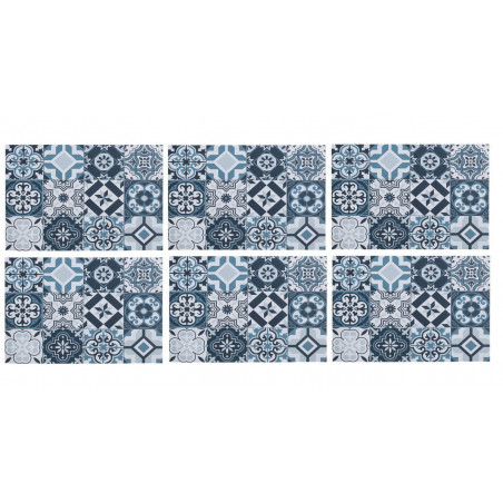 Lot de 6 sets de table en mosaïque - 45 x 30 cm - Bleu