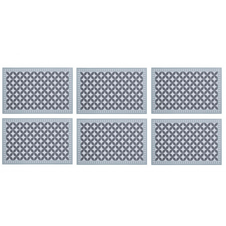 Lot de 6 sets de table en mosaïque - 45 x 30 cm - Gris foncé