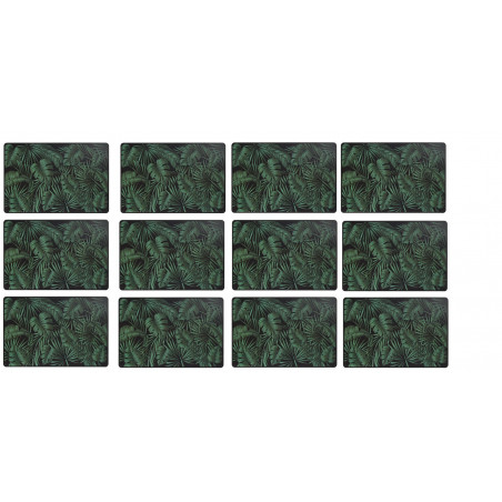 Lot de 12 sets de table jungle - L 45 x l 30 cm - Vert