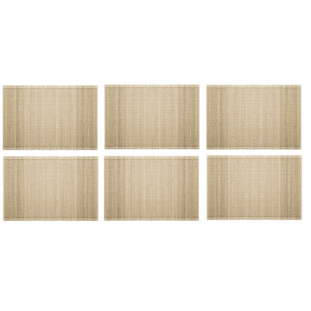 Lot de 6 sets de table en bambou - 45 x 30 cm - Beige