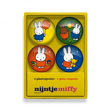 Set de magnets en verre - Miffy - 3,5 × 3,5 × 2 cm - Jaune