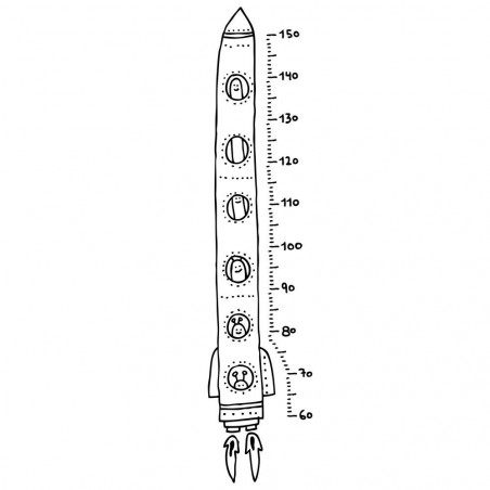 Sticker toise - H 160 cm - Fusée