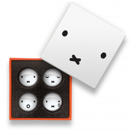 Set de magnets en verre - Miffy -  3,5 × 3,5 × 2 cm - Blanc