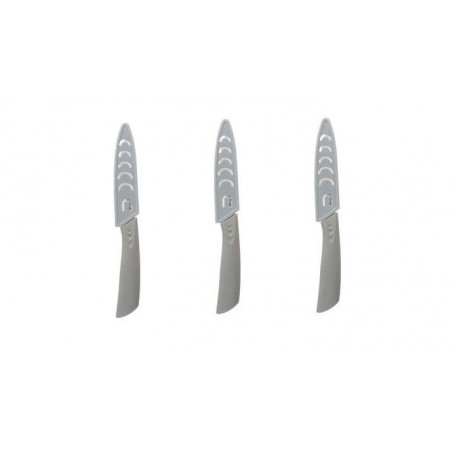 Lot de 3 couteaux utilit en céramique zircone - 2,8 x 24,5 x 2 cm - Gris