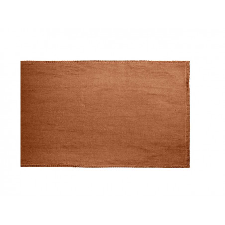 Chemin de table lin lavé - Romance - 60 x 140 cm - Orange