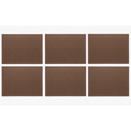 Lot de 6 sets de table - Takao - 33 x 46 cm - Marron - PVC