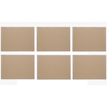 Lot de 6 sets de table - Takao - 33 x 46 cm - Écru - PVC