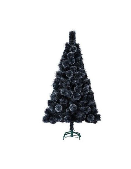 Sapin de Noël artificiel paillettes effet boules - 150 cm - Noir