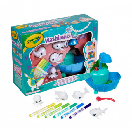 Coffret Crayola - Animaux marin lavables à colorier -Washimals Océan