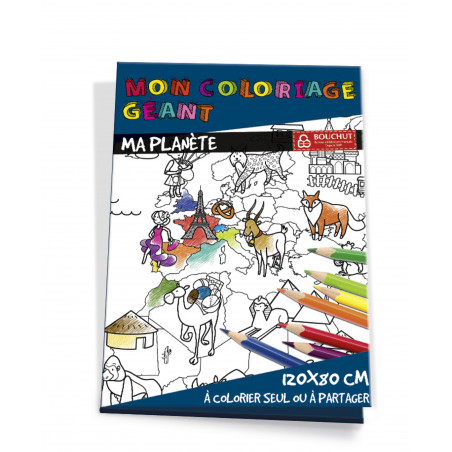 Coloriage géant Bouchut - L'Atlas Ma Planète - 80 x 120 cm
