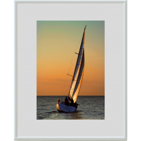 Cadre photo en plastique - Erica - 24 x 30 cm - Blanc