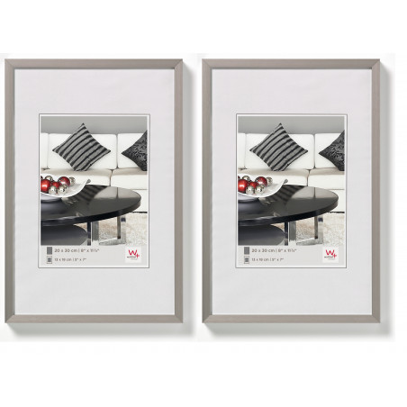 Lot de 2 cadres photos en alu brossé - Walther Chair - 15 x 20 cm - Argenté