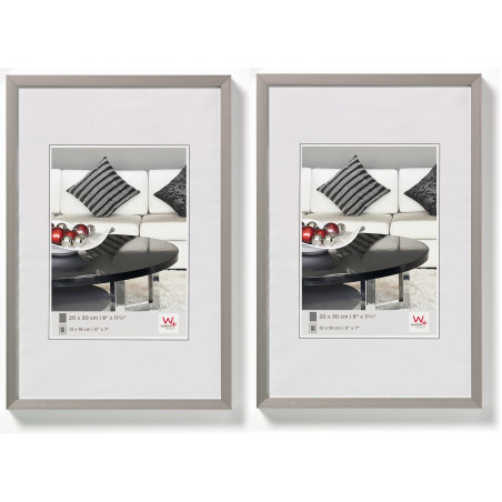 Lot de 2 cadres photos en alu brossé - Walther Chair - 10 x 15 cm - Argenté